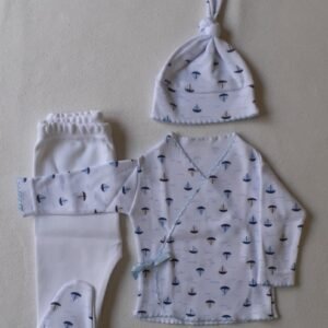 Ajuar de Algodón Pima Combinado 3 Piezas