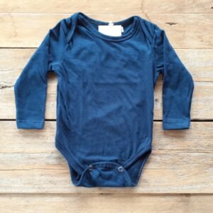 Body de Algodón Azul Manga Larga