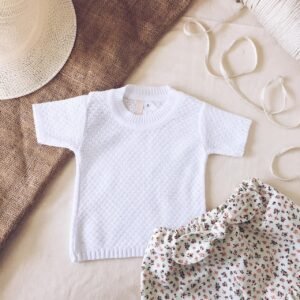 Remera Tejida de Hilo de Algodón.