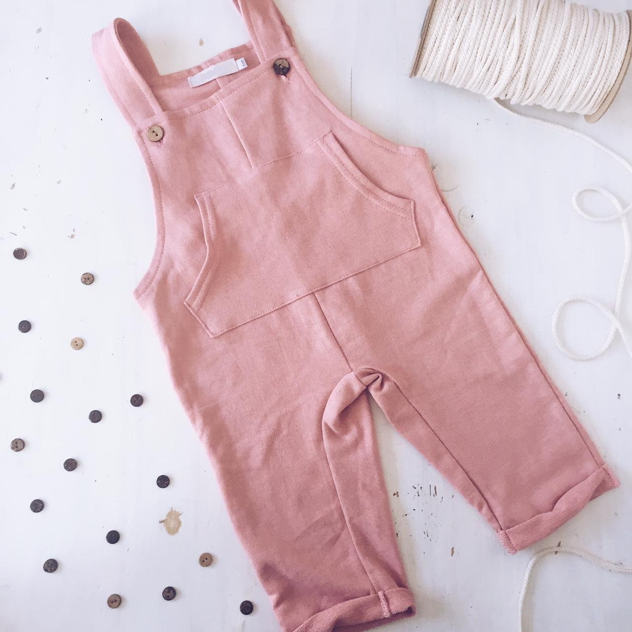 Jardinero de Algodón Rústico Rosa Viejo