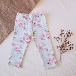 Calza Floreada de Algodón Frizado