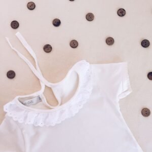 Body Manga Corta con Puntilla