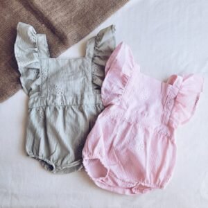 Pelele Vintage de Algodón Bordado