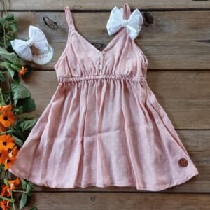 Vestido Rosa a Lunares Beba y Nena