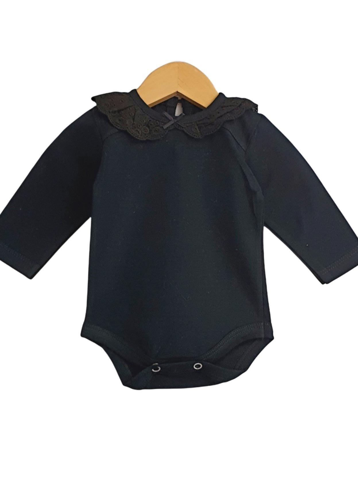 Body Beba Manga Larga con Cuello Broderie