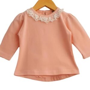 Remera Manga Larga Con Cuellito de Broderie