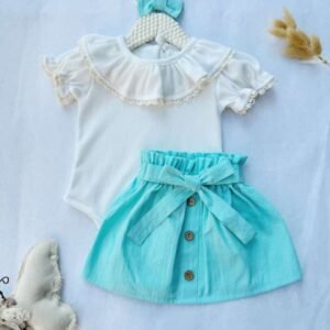 pollera tusor turquesa